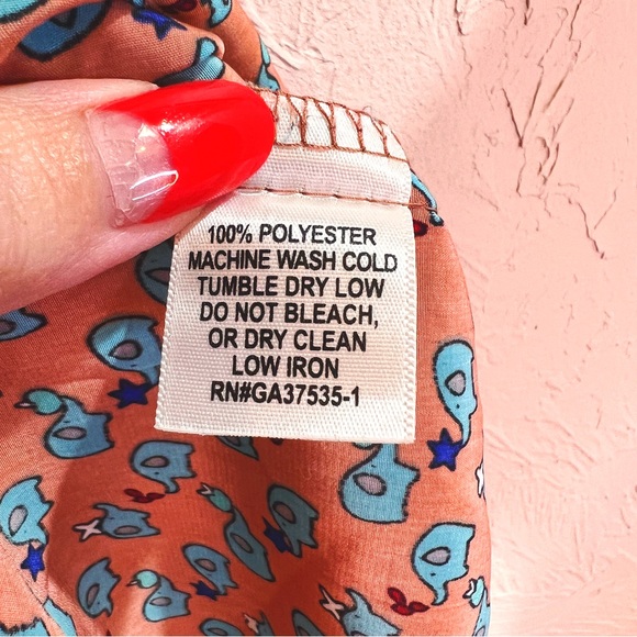 Monteau Terracotta Pink Elephant Print Retro Fit and Flare Dress Women's M - Picture 5 of 6